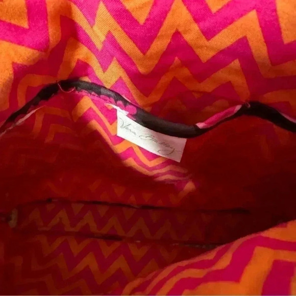 Vera  Bradley Ziggy Zinnia Pink Orange Floral Iconic Hipster Crossbody Zip Bag - Picture 7 of 9